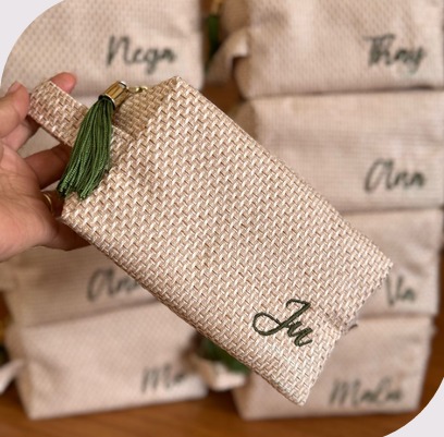 Nécessaire juta (Personalizado com nome ou logo)